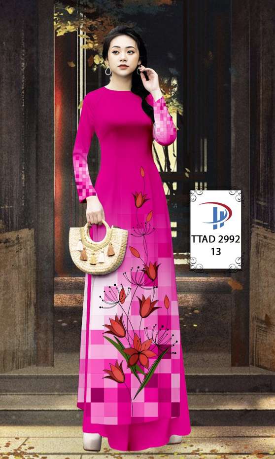 Vải Áo Dài Hoa In 3D AD TTAD2992 72